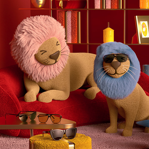 CGI lion created for the Tod’s Roaring Holidays campaign