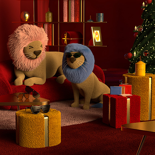 Final festive CGI scene from the Tod’s Roaring Holidays campaign