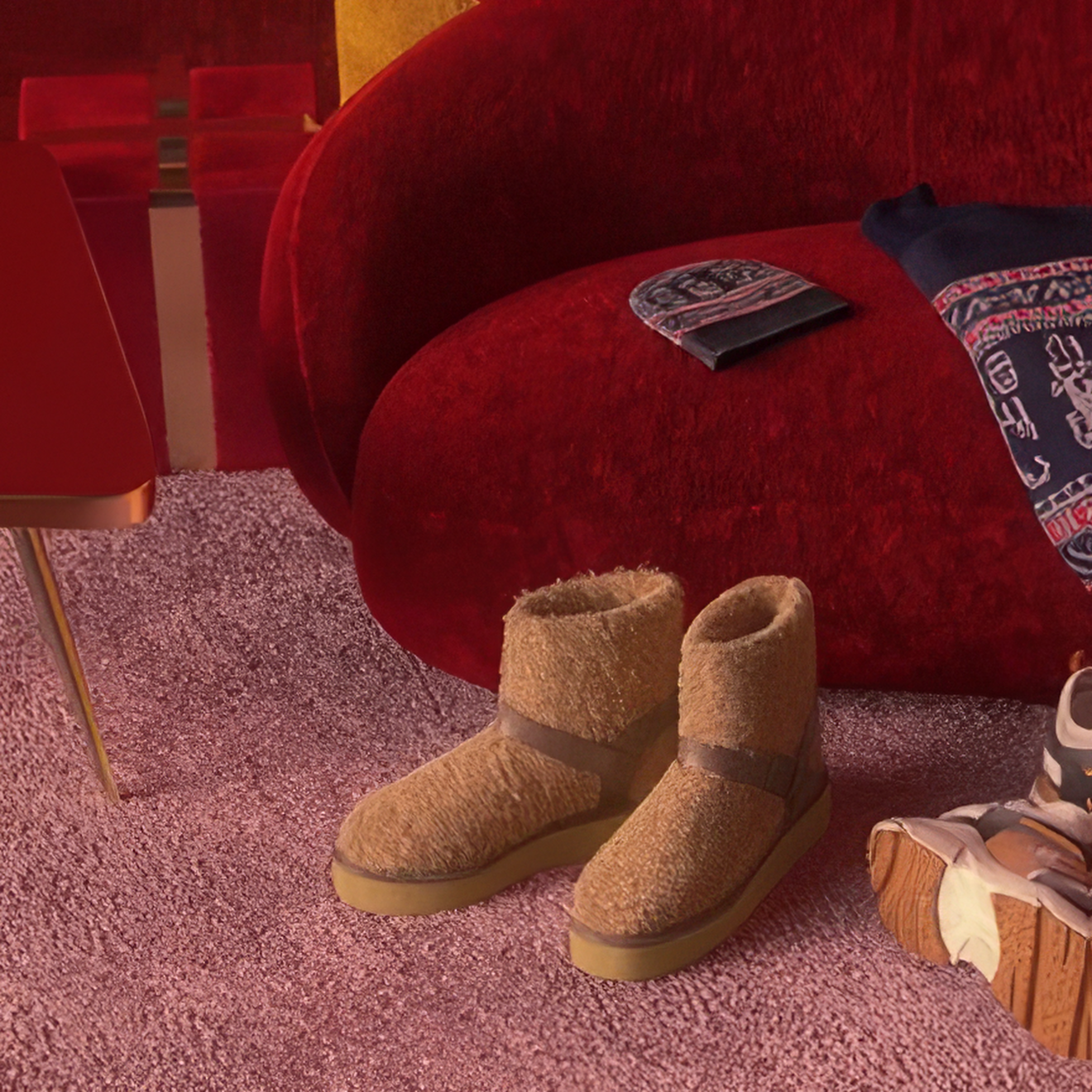 Festive CGI scene from the Tod’s Roaring Holidays campaign